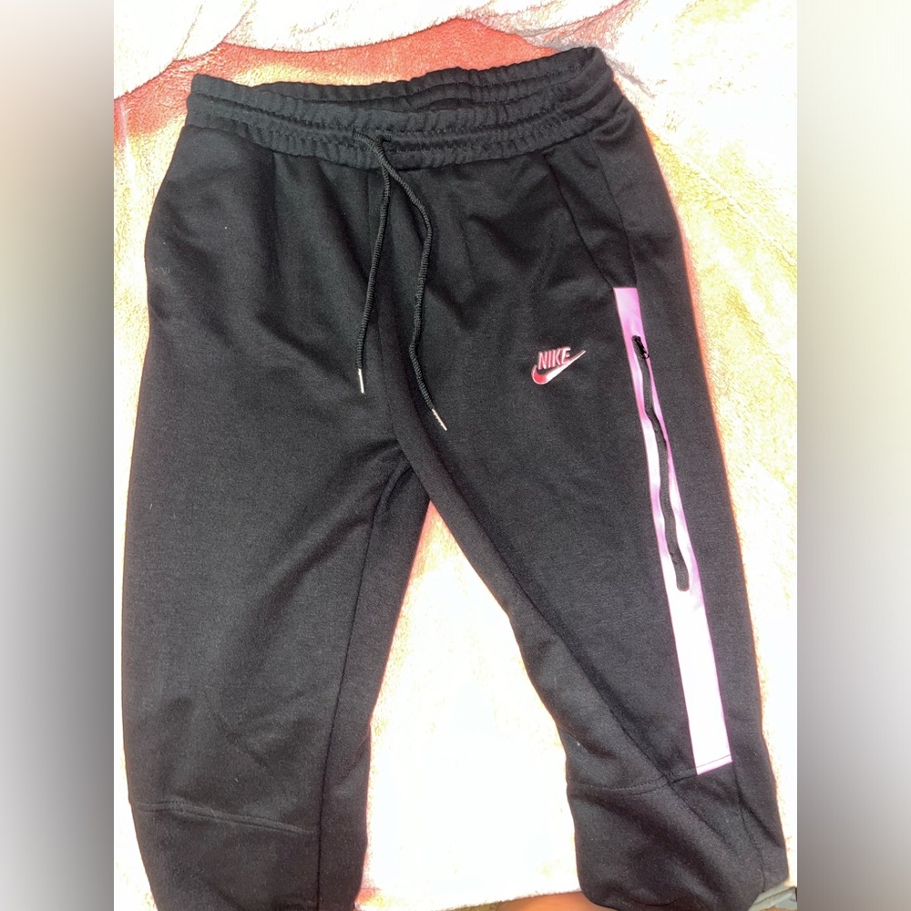 Nike black and pink jogger pants